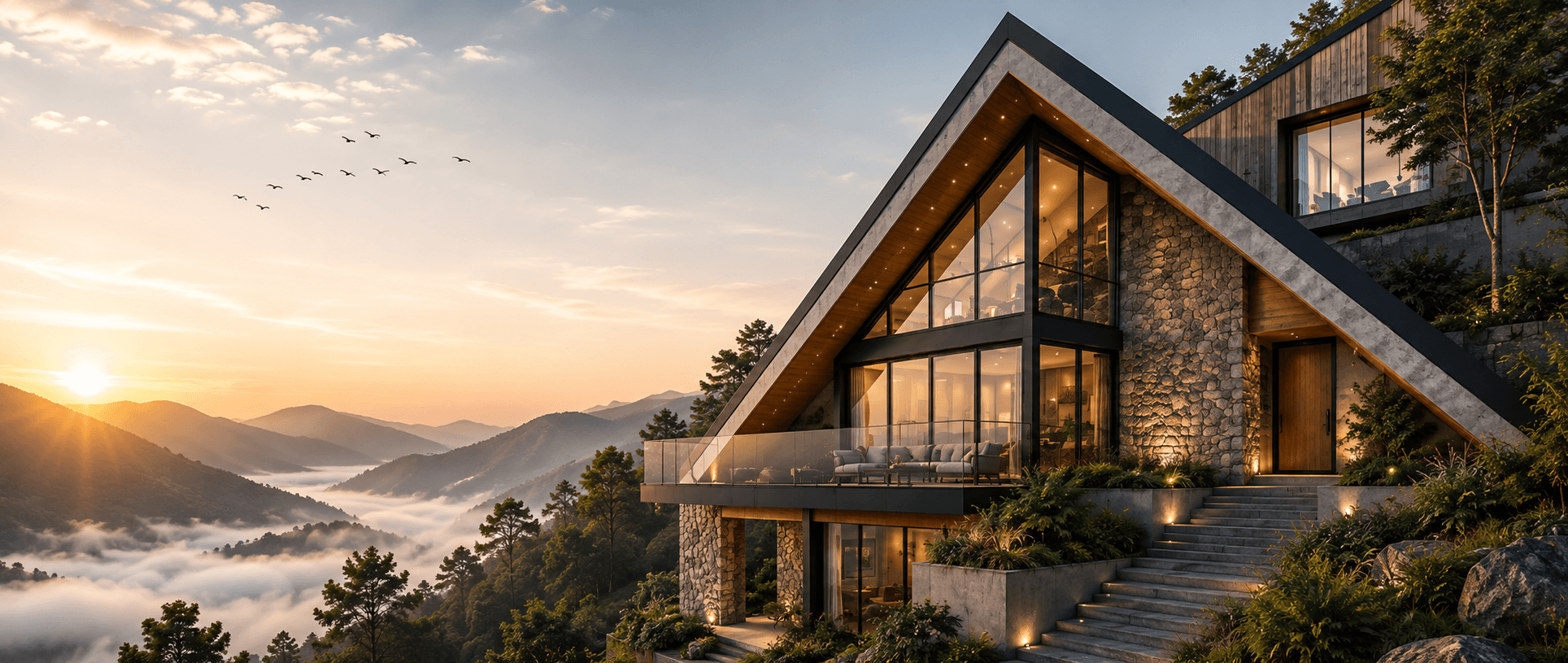 Modern architectural home exterior